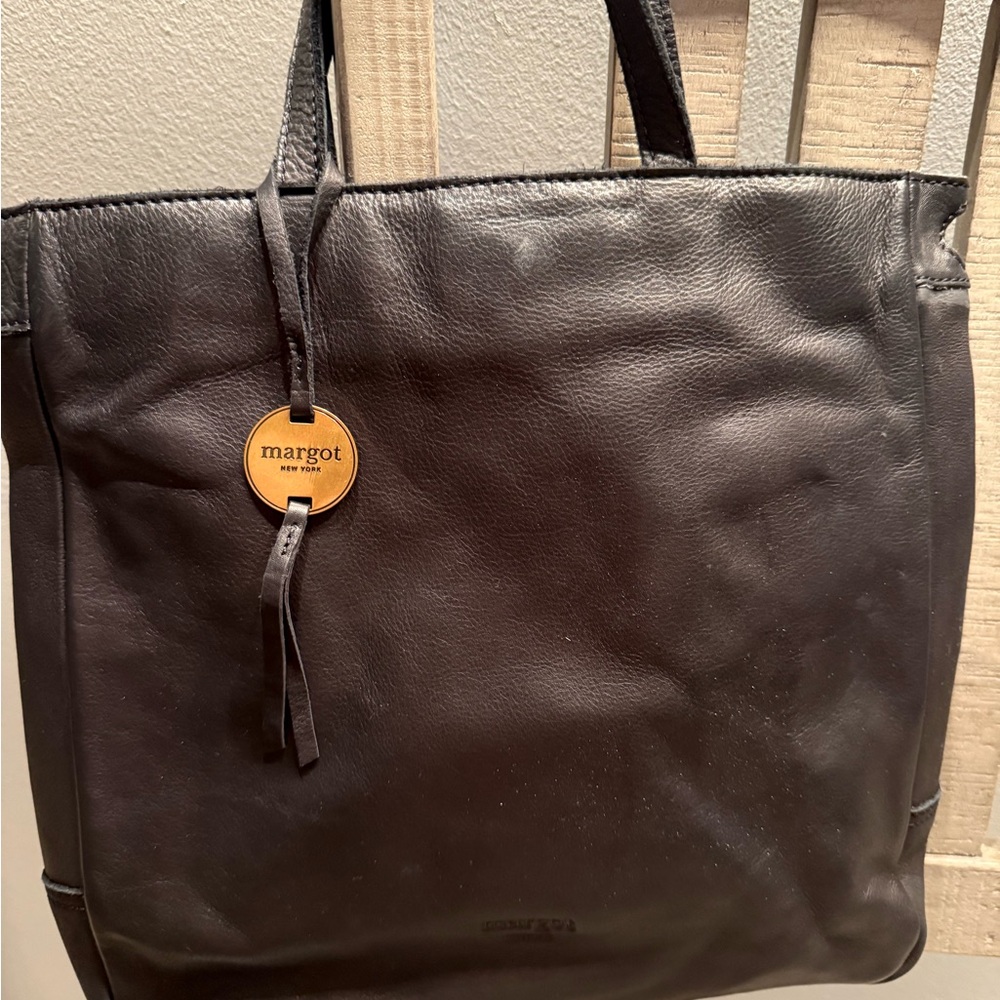 Margot Black Leather Tote
